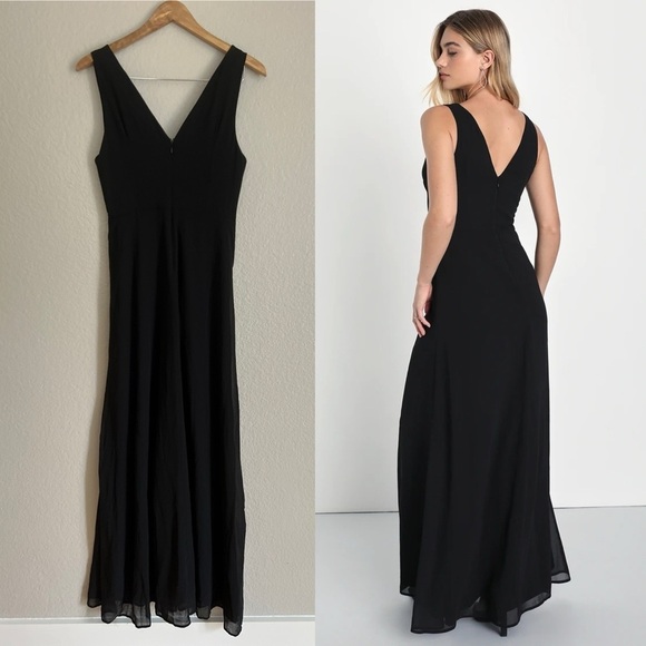 NWOT Endearing Elegance Black Sleeveless Twist-Front Maxi Dress - Picture 3 of 7